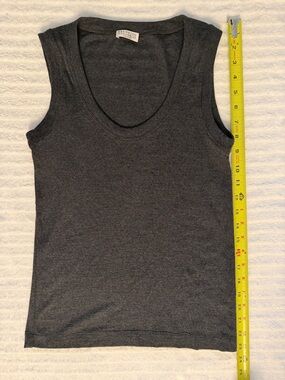 Brunello Cucinelli Charcoal Gray Sleeveless Tank